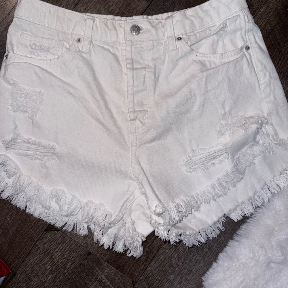 Polo Ralph Lauren White Distressed Jean Shorts
